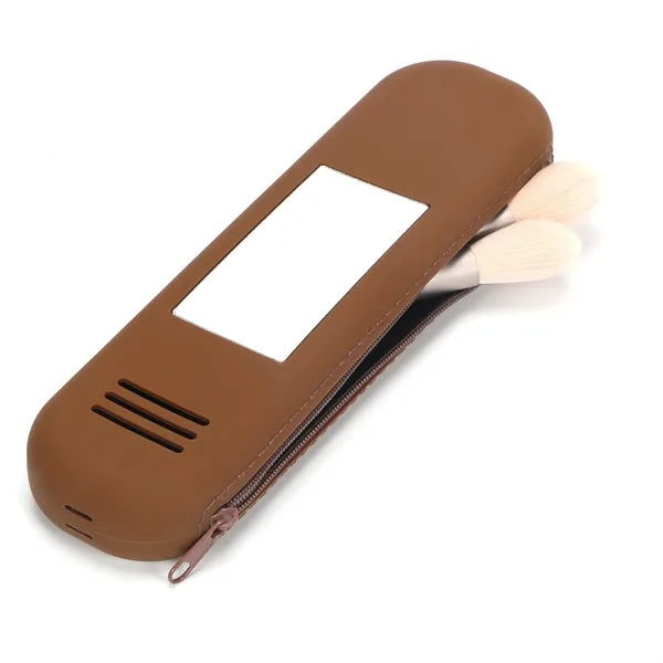 Silicone Portable Makeup Brush Organizer Cosmetic Mirror