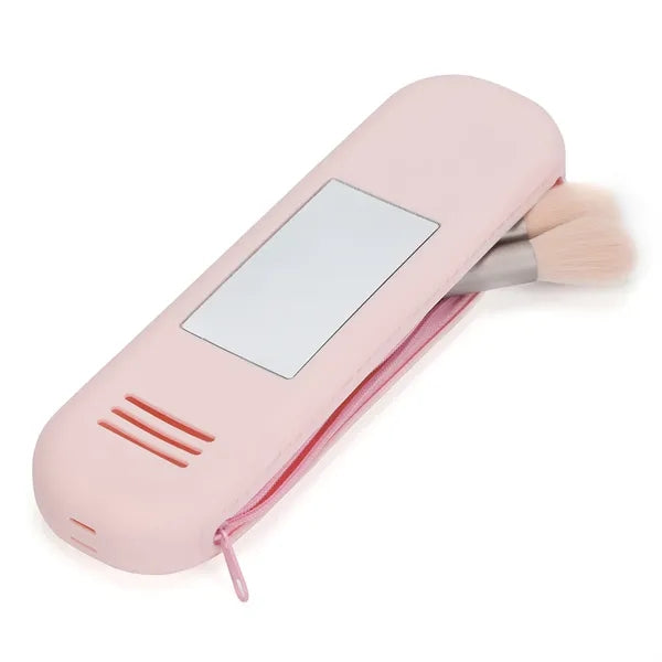 Silicone Portable Makeup Brush Organizer Cosmetic Mirror