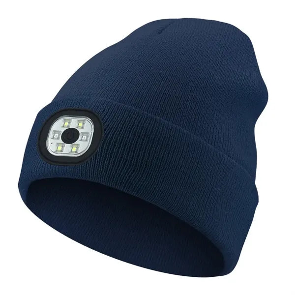 USB Rechargeable Bluetooth Beanie Hat with LED Light