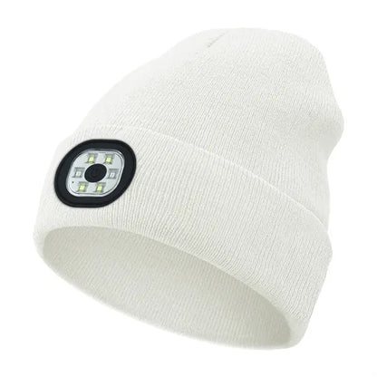 USB Rechargeable Bluetooth Beanie Hat with LED Light