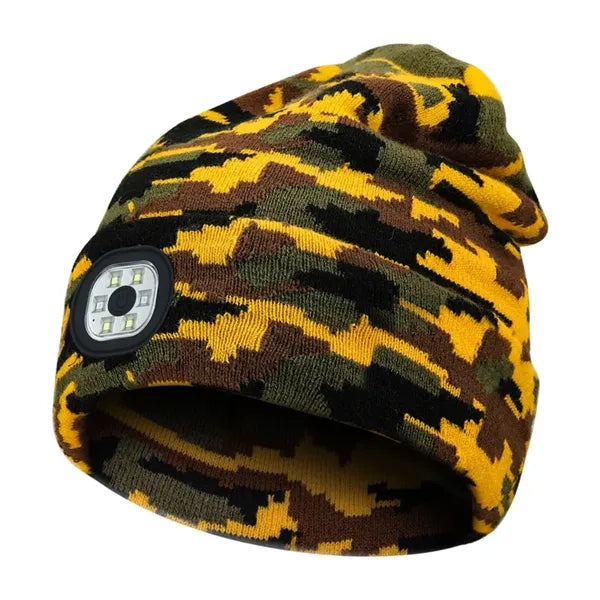 USB Rechargeable Bluetooth Beanie Hat with LED Light