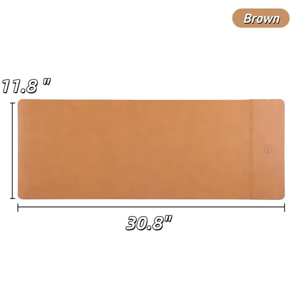 PU Leather Wireless Charging Desk Pad 15W
