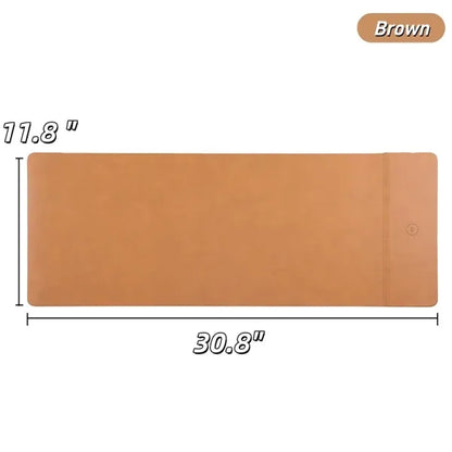 PU Leather Wireless Charging Desk Pad 15W