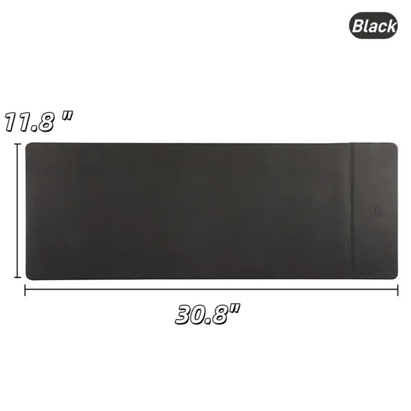 PU Leather Wireless Charging Desk Pad 15W