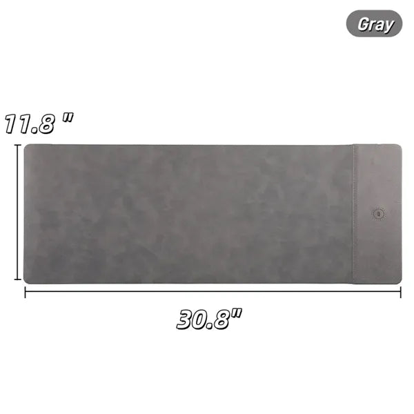 PU Leather Wireless Charging Desk Pad 15W