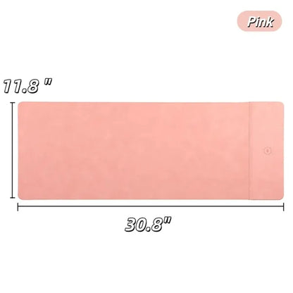 PU Leather Wireless Charging Desk Pad 15W