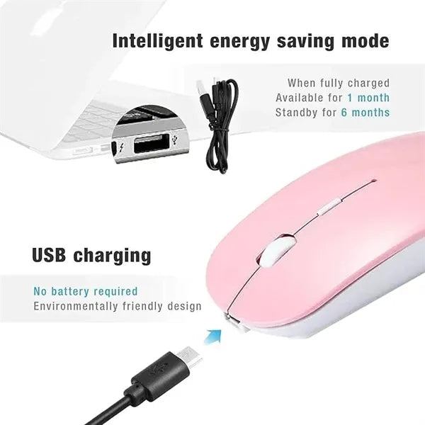 Wireless Bluetooth Mouse with BT5.2 and USB 2.4G