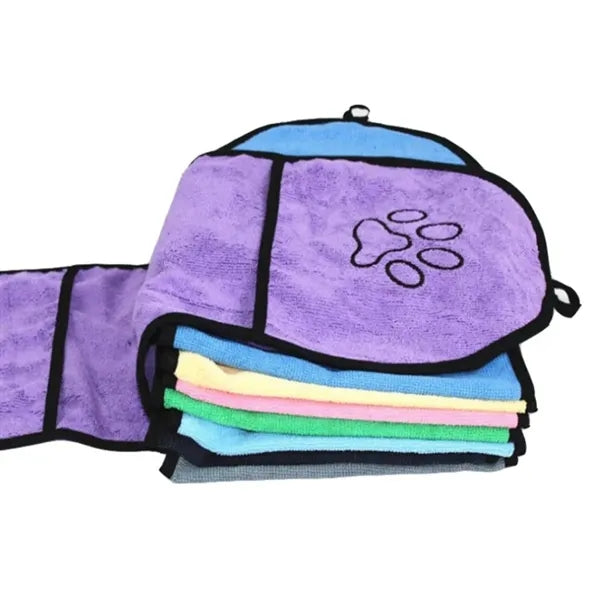 Pet Bath Towel with Pockets