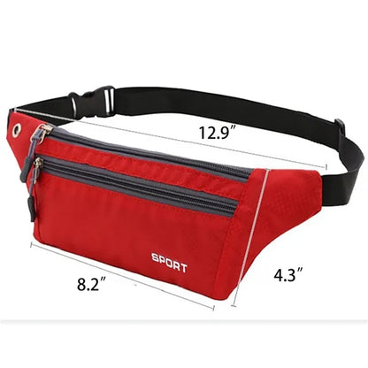 Portable High Quality Sport Waist Bag With Zippers