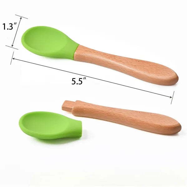 Baby Feeding Spoons With Soft Curved Silicone Tips