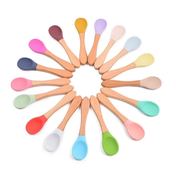 Baby Feeding Spoons With Soft Curved Silicone Tips