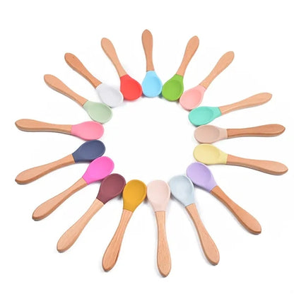 Baby Feeding Spoons With Soft Curved Silicone Tips