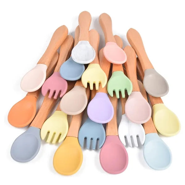 Baby Feeding Spoons With Soft Curved Silicone Tips