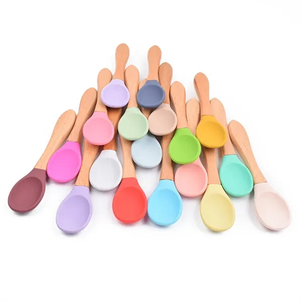 Baby Feeding Spoons With Soft Curved Silicone Tips