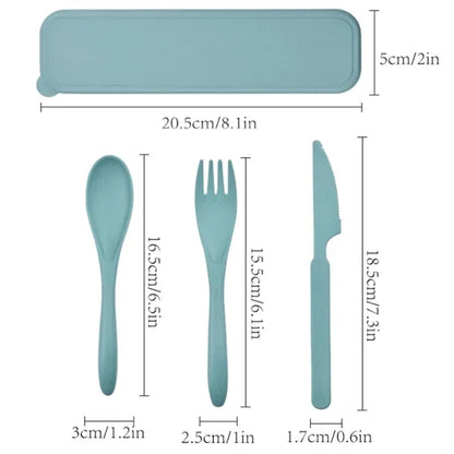 Eco Friendly Wheat Straw Cutlery Set Travel Picnic Camping