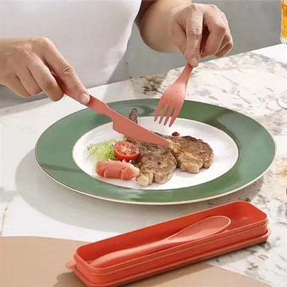 Eco Friendly Wheat Straw Cutlery Set Travel Picnic Camping