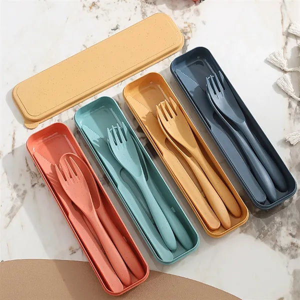 Eco Friendly Wheat Straw Cutlery Set Travel Picnic Camping