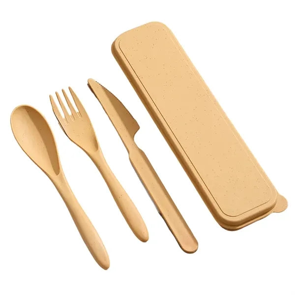 Eco Friendly Wheat Straw Cutlery Set Travel Picnic Camping
