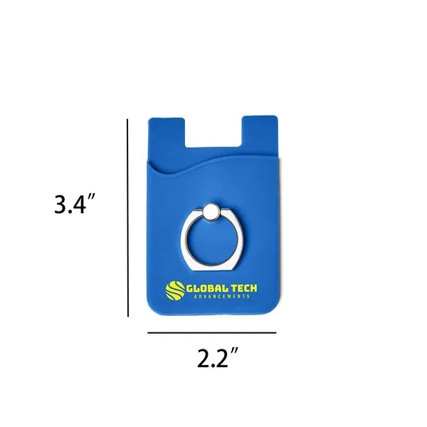 Silicone Phone Wallet Card Holder with Ring Stand