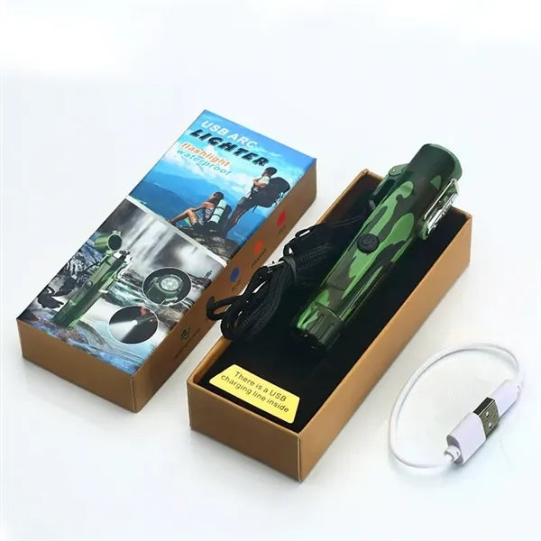 Waterproof Windproof Arc Lighter with Flashlight & Compass
