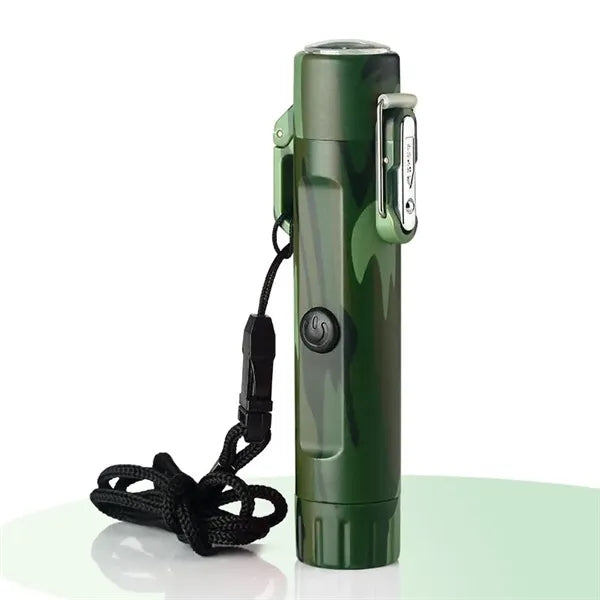 Waterproof Windproof Arc Lighter with Flashlight & Compass