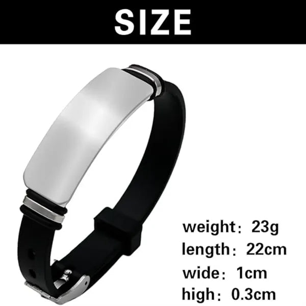 Custom Silicon Bracelet With Steel Plate