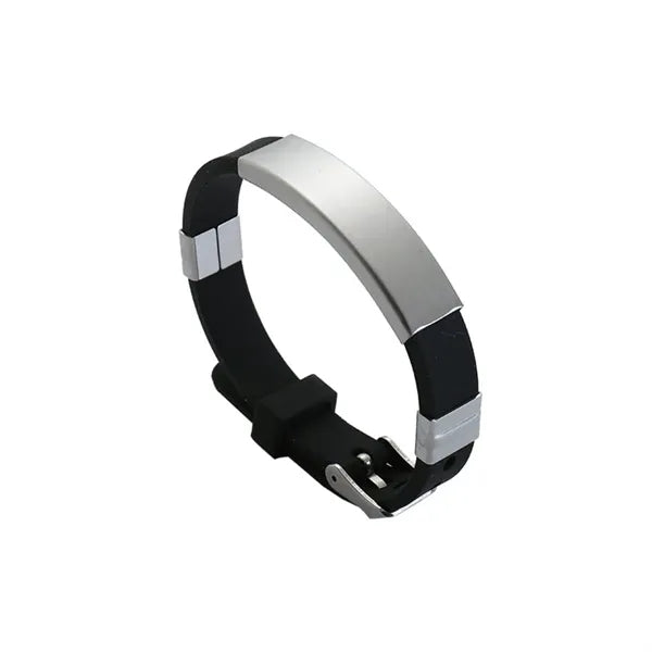 Custom Silicon Bracelet With Steel Plate