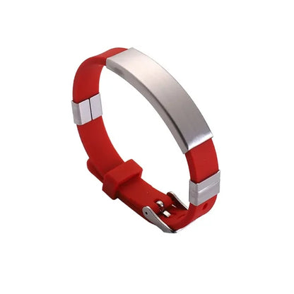 Custom Silicon Bracelet With Steel Plate