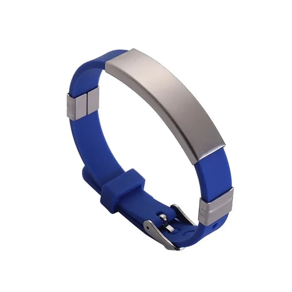 Custom Silicon Bracelet With Steel Plate
