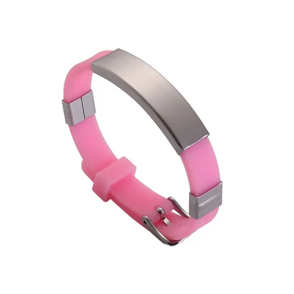 Custom Silicon Bracelet With Steel Plate