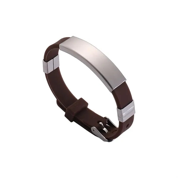 Custom Silicon Bracelet With Steel Plate