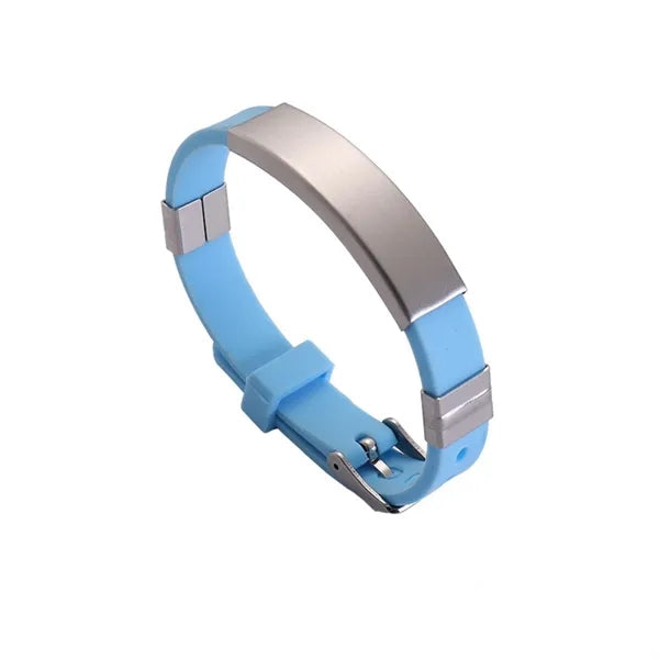 Custom Silicon Bracelet With Steel Plate