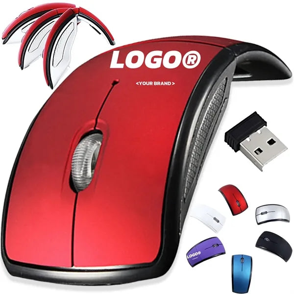 Laptop USB Wireless Folding Mouse Creative Curved Gift