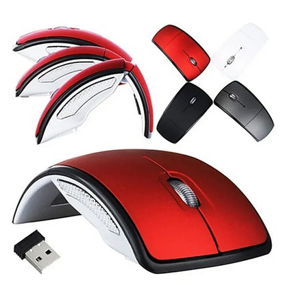 Laptop USB Wireless Folding Mouse Creative Curved Gift