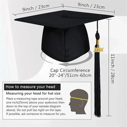 Tassel Matte Graduation Cap For High School Bachelor