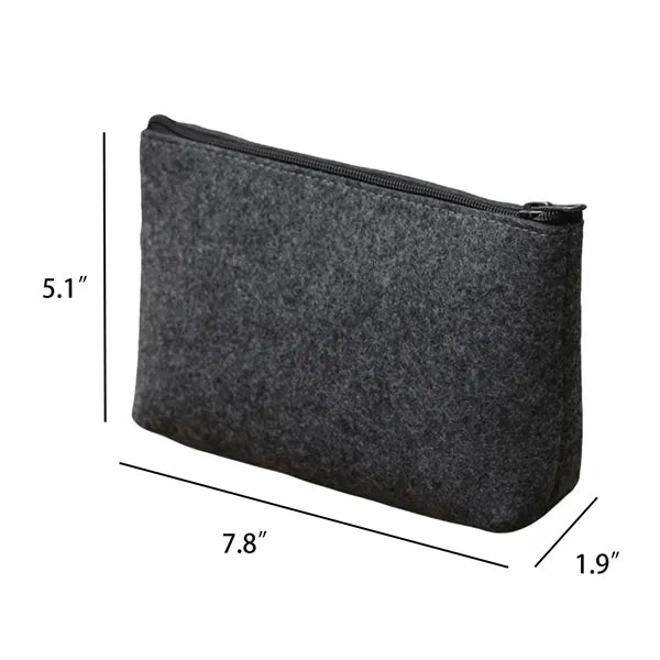 Portable Felt Pencil Bag Stationery Storage Zipper Pouch
