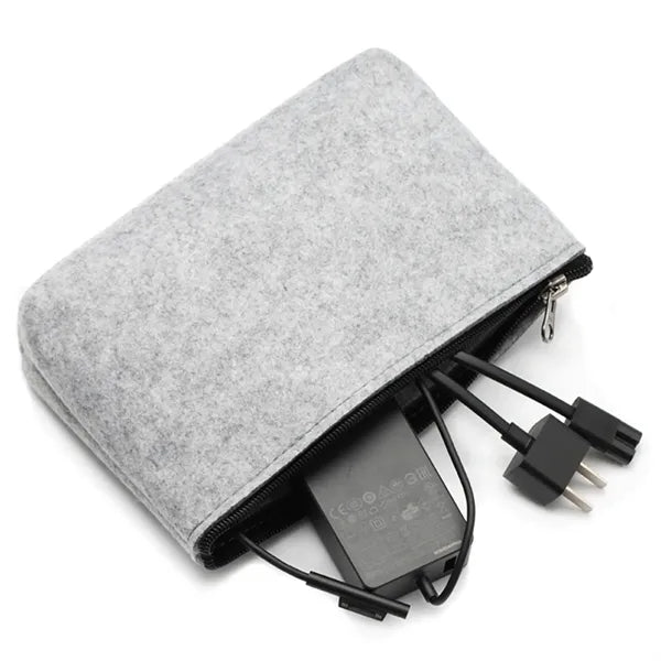 Portable Felt Pencil Bag Stationery Storage Zipper Pouch
