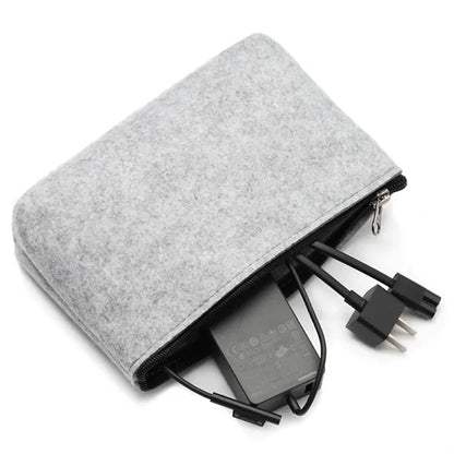 Portable Felt Pencil Bag Stationery Storage Zipper Pouch
