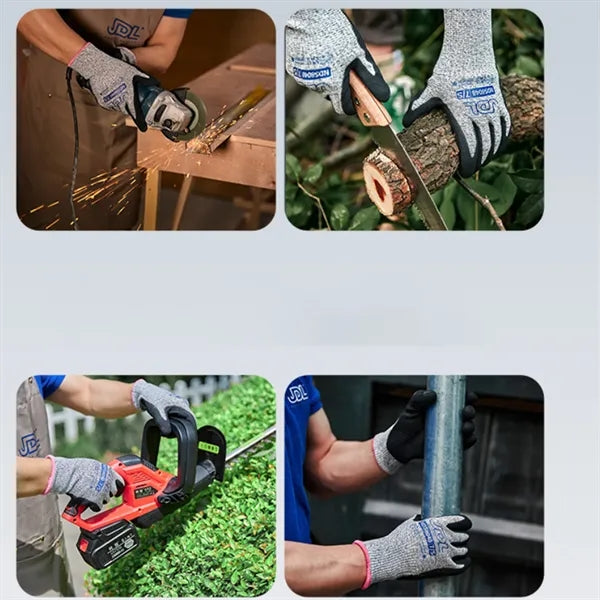 HPPE Anti Cutting Latex Safety Men Working Gloves