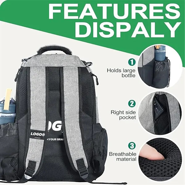 Durable Large Capacity Disc Golf Backpack Sports Bag