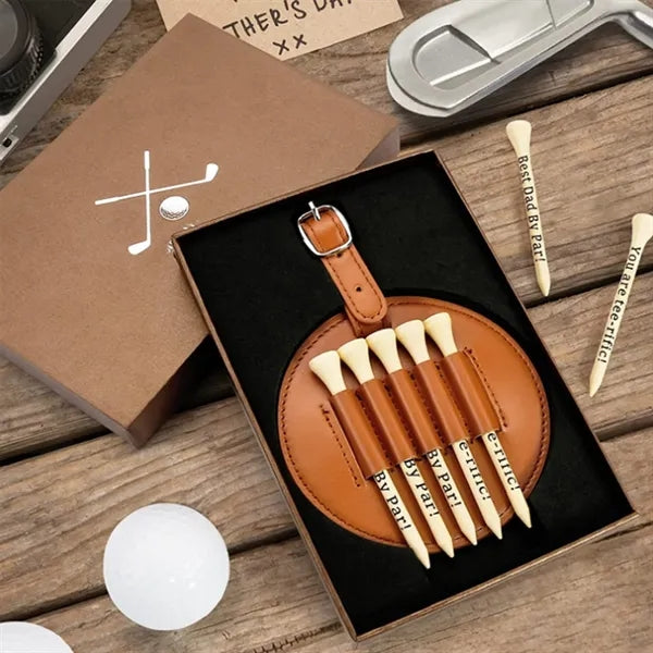 Golf Ball Nail Leather Waist Hanging Tee Storage Case