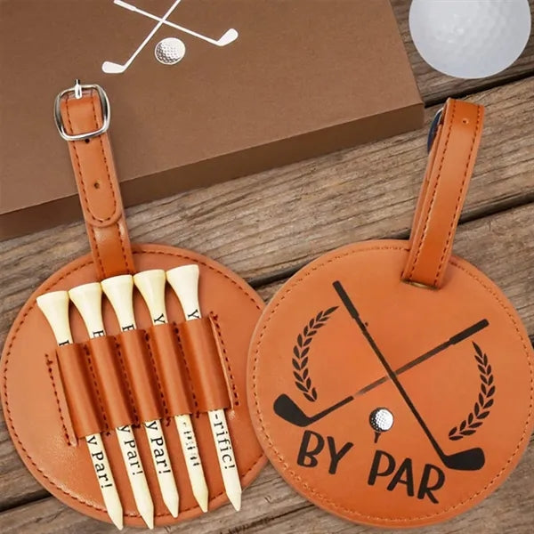Golf Ball Nail Leather Waist Hanging Tee Storage Case