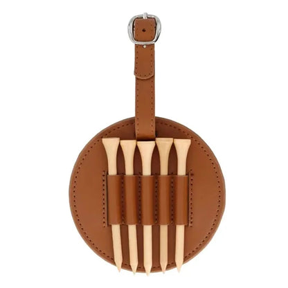 Golf Ball Nail Leather Waist Hanging Tee Storage Case