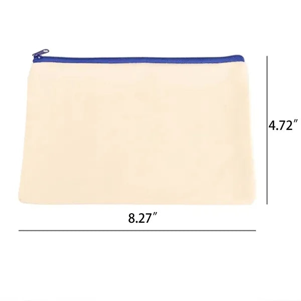 Customizable Blank Canvas Cosmetic Zipper Bag Pencil Case