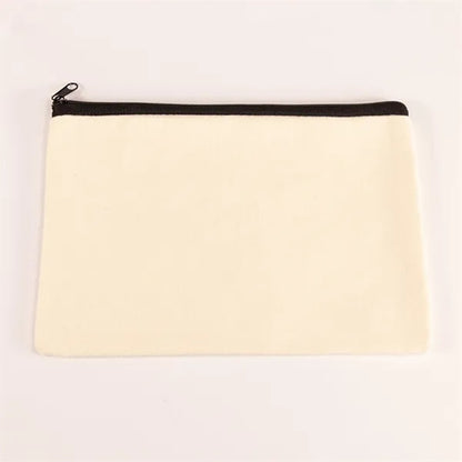 Customizable Blank Canvas Cosmetic Zipper Bag Pencil Case