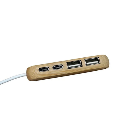 Bamboo Multifunctional Usb Hub Conversion Head Port Splitter