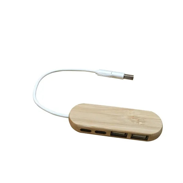 Bamboo Multifunctional Usb Hub Conversion Head Port Splitter