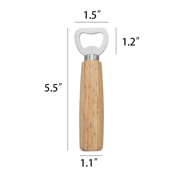 om Wooden handle Stainless Steel Beer Bottle Opener