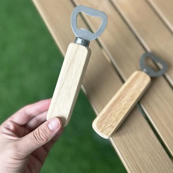om Wooden handle Stainless Steel Beer Bottle Opener