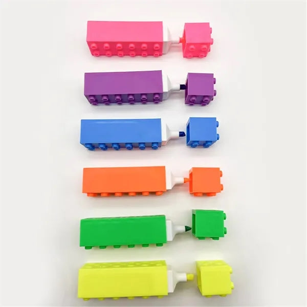 Customizable Building Bricks Stacking Magic Highlighter Pen